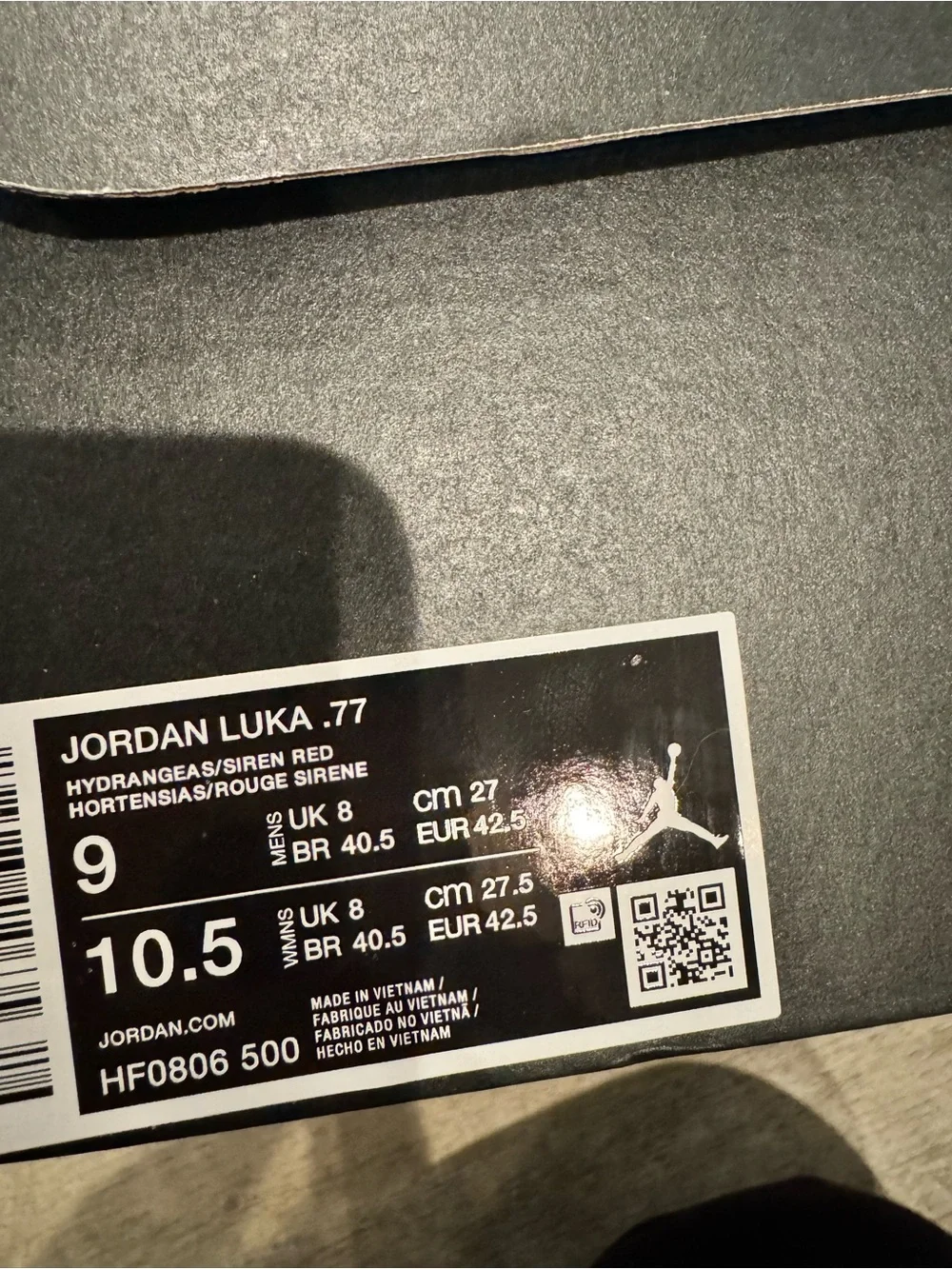 Jordan Luka 77 Men’s Lavender Basketball Athletic Shoes with Red Logo